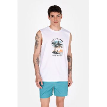 Tricou cu imprimeu grafic - fara maneci