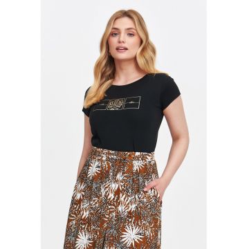 Tricou cu imprimeu si decolteu rotund