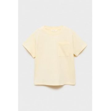 Tricou de bumbac cu buzunar pe piept