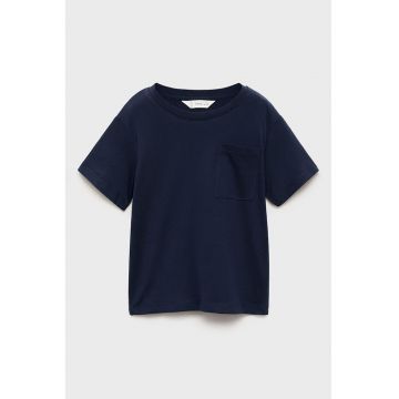 Tricou de bumbac cu buzunar pe piept