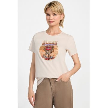 Tricou de bumbac cu strasuri