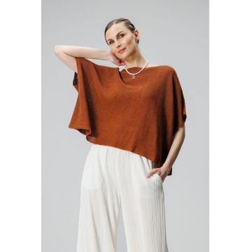 Tricou de in cu maneci liliac