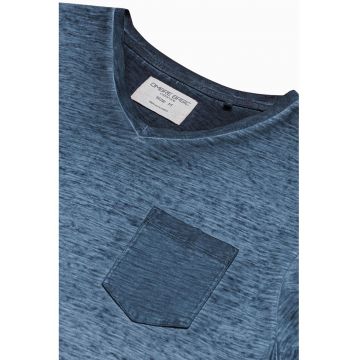 Tricou din bumbac cu buzunar pe piept