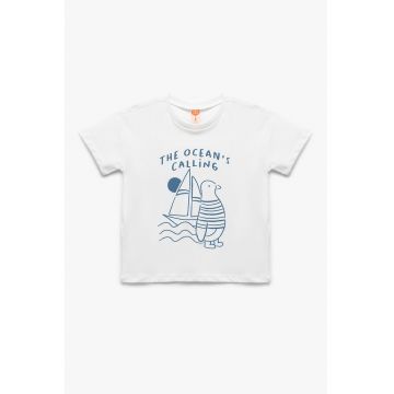 Tricou din bumbac cu design text
