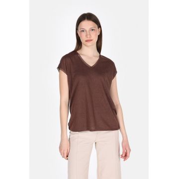Tricou lejer cu decolteu in V