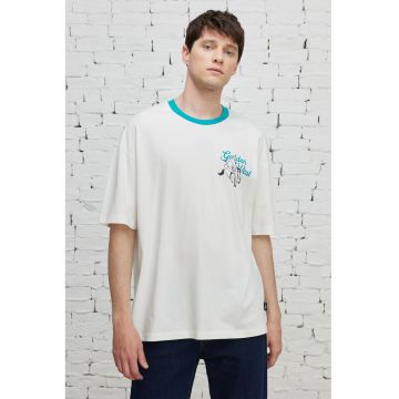 Tricou supradimensionat din bumbac cu imprimeu