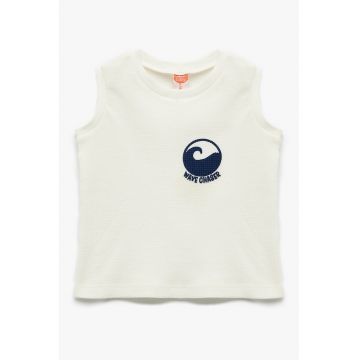 Tricou texturat cu imprimeu
