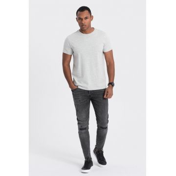 Tricou uni cu decolteu la baza gatului