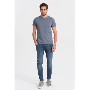 Tricou uni cu decolteu la baza gatului