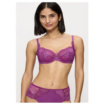 WILD PEONY FLORALE W Sutien din dantela cu armatura mov