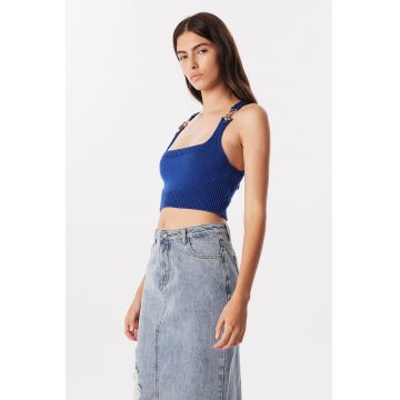 Top crop cu detalii metalice