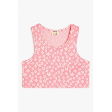 Top crop cu model floral
