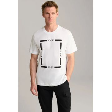 Tricou casual cu detaliu frontal tip logo