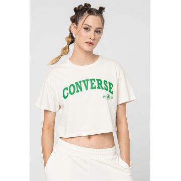 Tricou crop din bumbac Collegiate