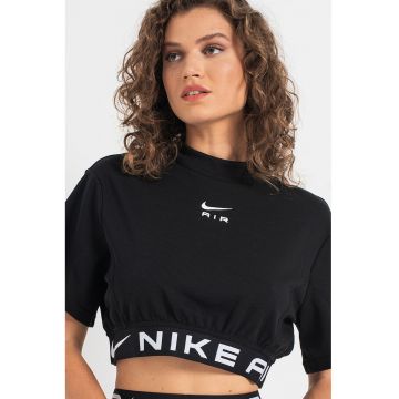 Tricou crop lejer cu logo