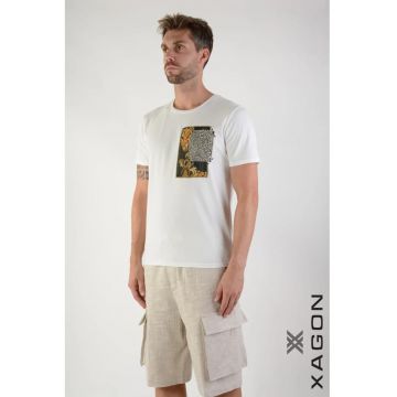 Tricou cu buzunar frontal cu animal print