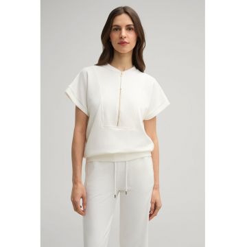 Tricou cu elastic in talie si fermoar