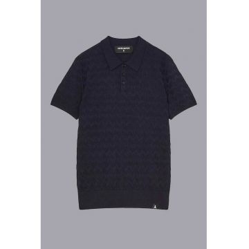 Tricou cu guler polo si material texturat