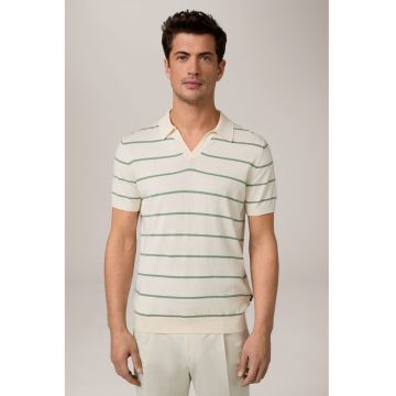 Tricou cu guler polo si print stripes
