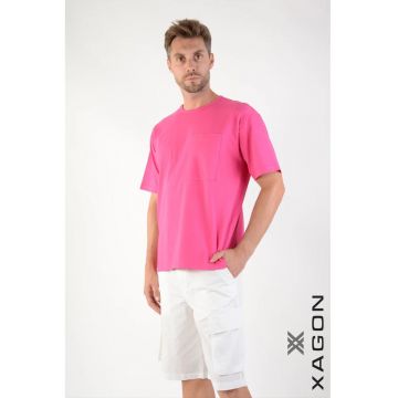 Tricou cu guler rotund si buzunar frontal 2Z87OVE