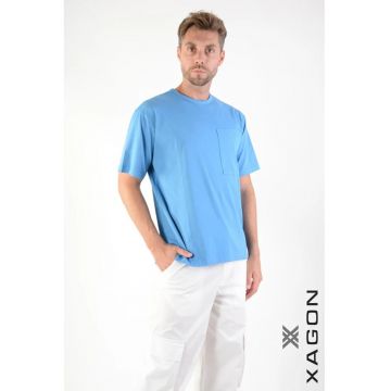 Tricou cu guler rotund si buzunar frontal 2Z87OVE