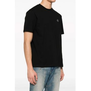Tricou cu guler rotund si logo frontal 78OAHT12