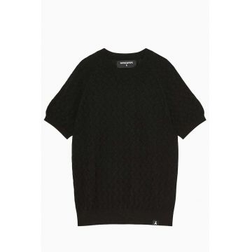 Tricou cu mânecă scurtă și material texturat