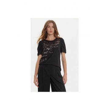 Tricou dama -  304269356 - Bumbac/Modal - Negru