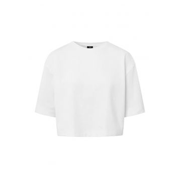 Tricou oversize crop cu print logo