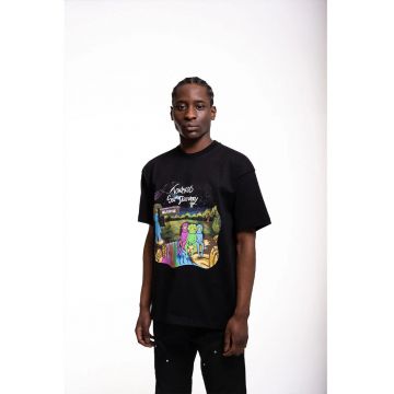 Tricou oversize cu print tip colage