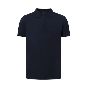 Tricou polo cu fermoar scurt la gat