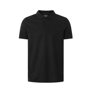 Tricou polo texturat cu nasturi frontali