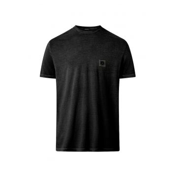 Tricou regular fit cu detaliu frontal tip logo