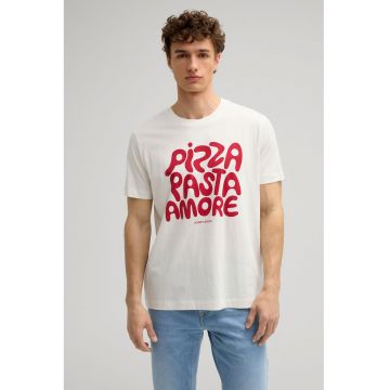 Tricou regular fit cu guler rotund și print 30045690