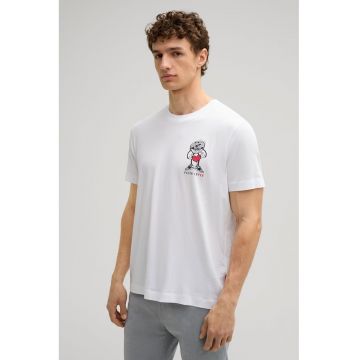 Tricou regular fit cu guler rotund și print 30045691