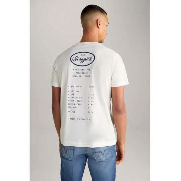 Tricou regular fit cu guler rotund si print pe spate