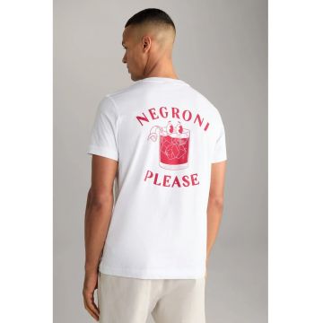 Tricou regular fit cu guler rotund și print pe spate