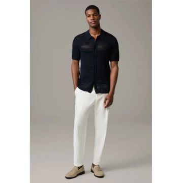 Tricou regular fit cu inchidere frontala prin nasturi