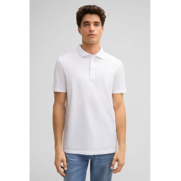 Tricou regularfit polo cu material texturat