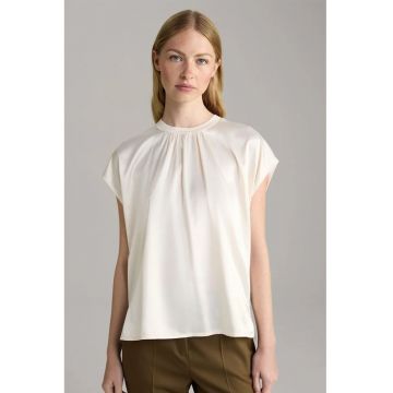 Tricou satinat cu guler rotund