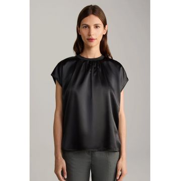 Tricou satinat cu guler rotund