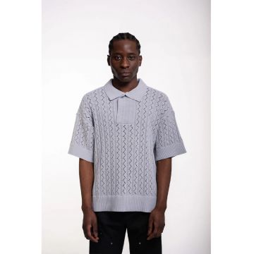 Tricou tip polo knitwear transparent