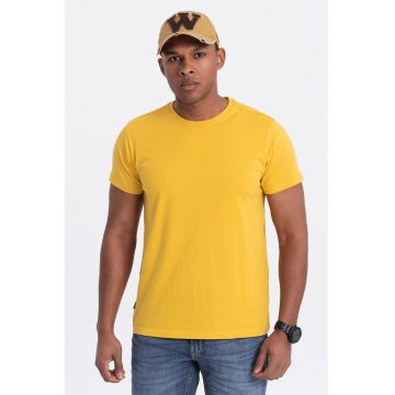Tricou uni cu decolteu la baza gatului