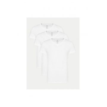 Set 3 tricouri barbati -  304986581 - Bumbac - Alb