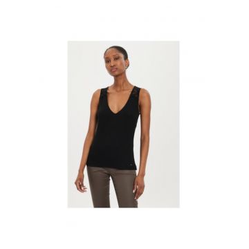 Tricou dama -  304480294 - Poliester/Viscoza - Negru