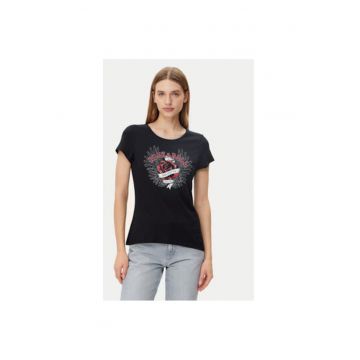 Tricou dama -  305252944 - Bumbac - Negru