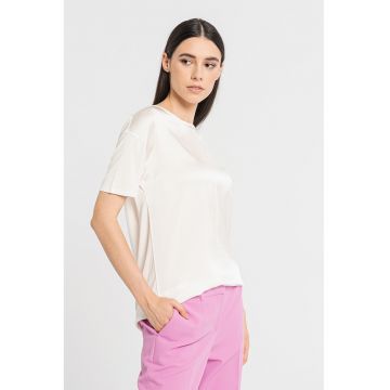 Tricou de satin cu maneci cazute