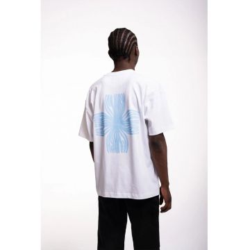Tricou oversize cu print logo pe spate