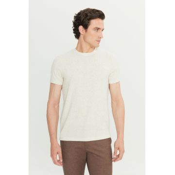 Tricou uni slim fit