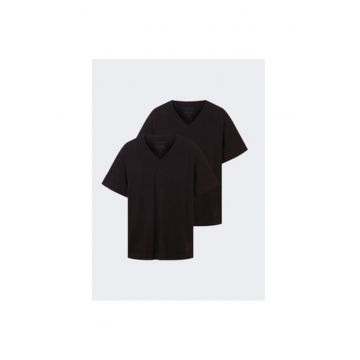Set 2 tricouri barbati -  303546311 - Bumbac - Negru